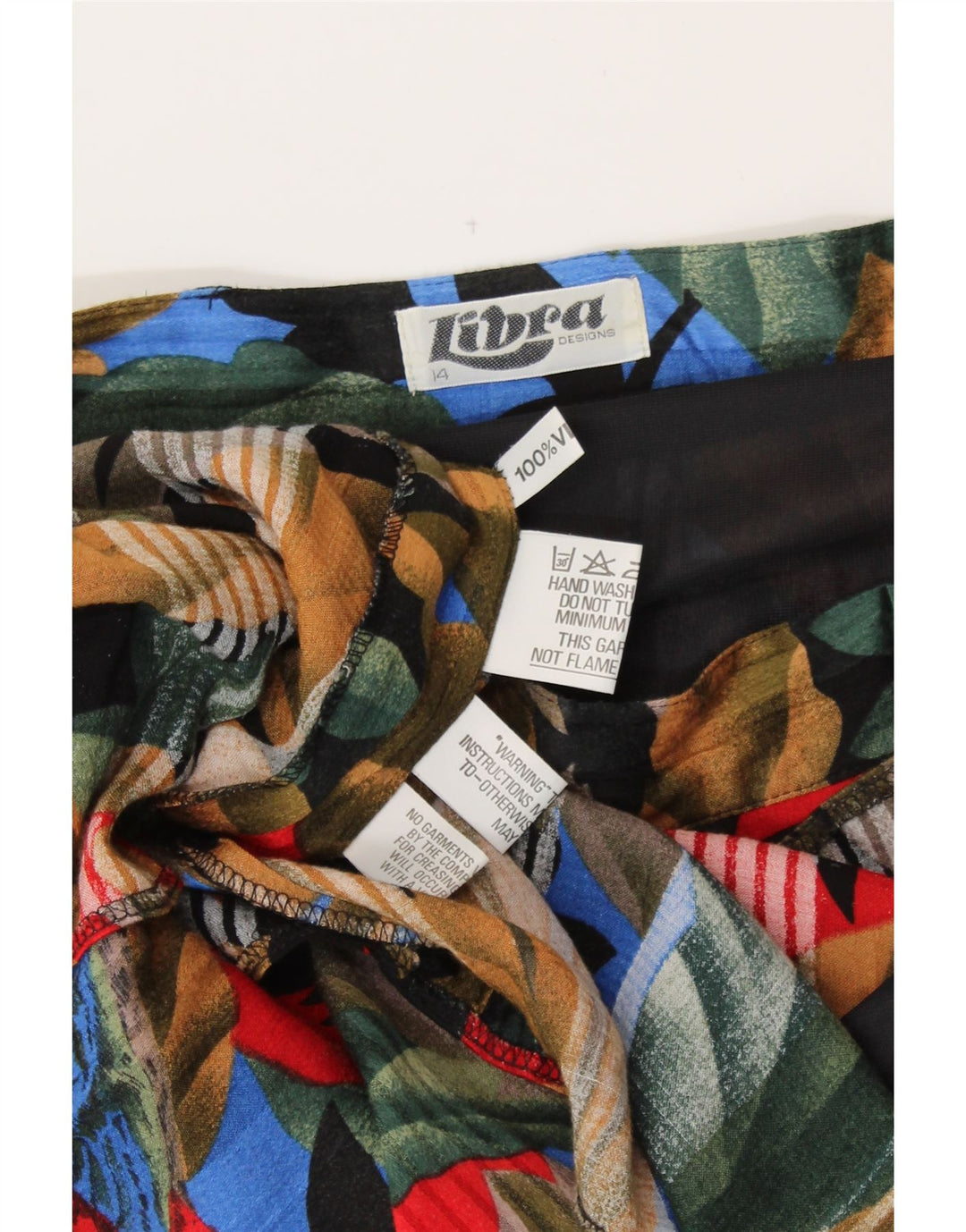 LIBRA Falda acampanada para mujer UK 44 Mediana W29 Viscosa floral multicolor