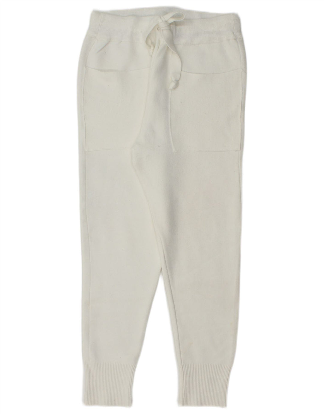 Zara Mujer Crop Chándal Pantalones Joggers UK 10 Small Blanco