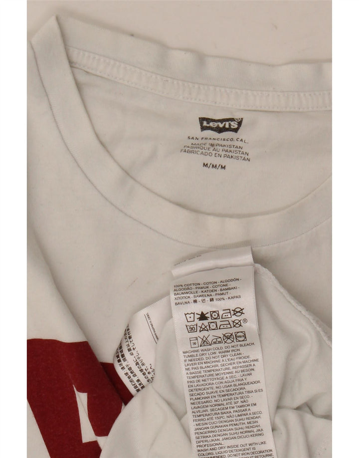 LEVI'S Camiseta gráfica para hombre Top Medium White Cotton