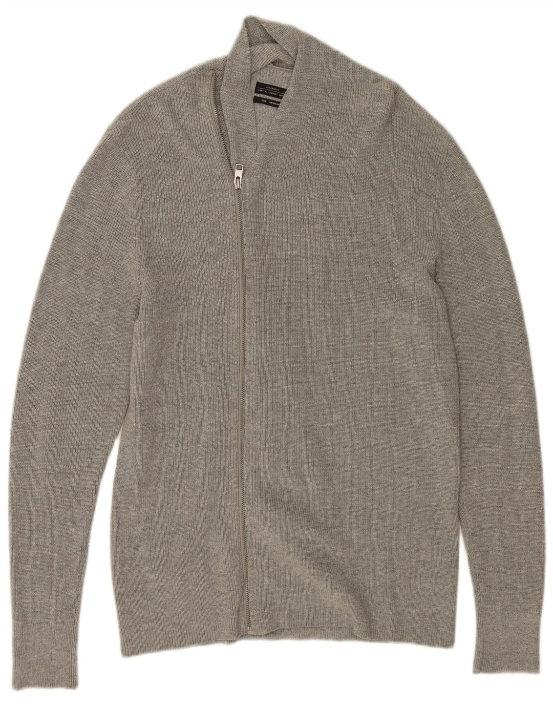 All Saints - Cárdigan para hombre de algodón gris medio