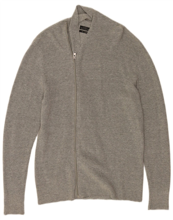 All Saints - Cárdigan para hombre de algodón gris medio