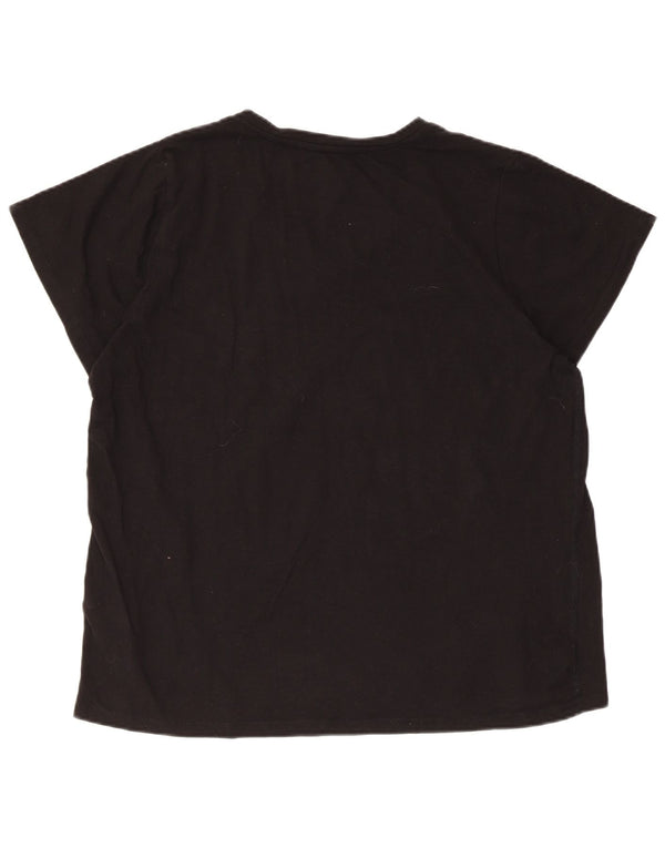 Dkny Camiseta Regular de Manga Corta para Mujer UK 40 XL Algodón Negro