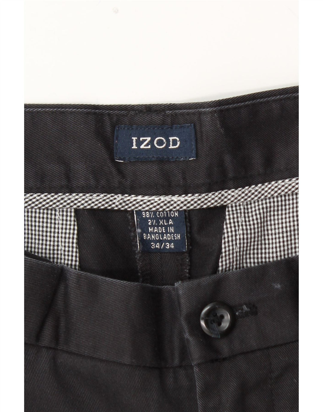 IZOD Pantalón chino recto para hombre W34 L34 Algodón azul marino