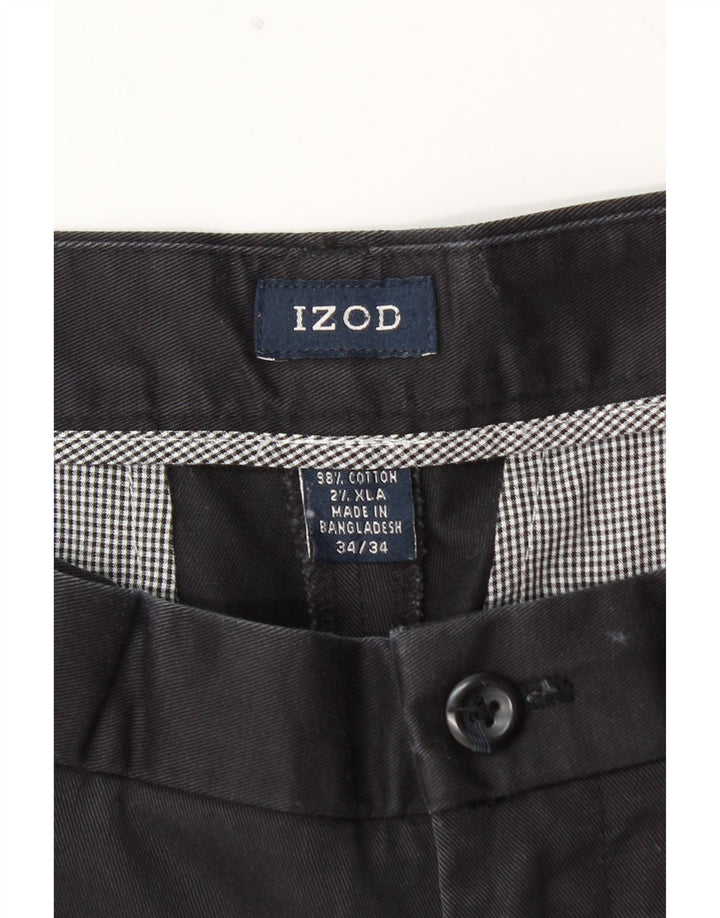 IZOD Pantalón chino recto para hombre W34 L34 Algodón azul marino