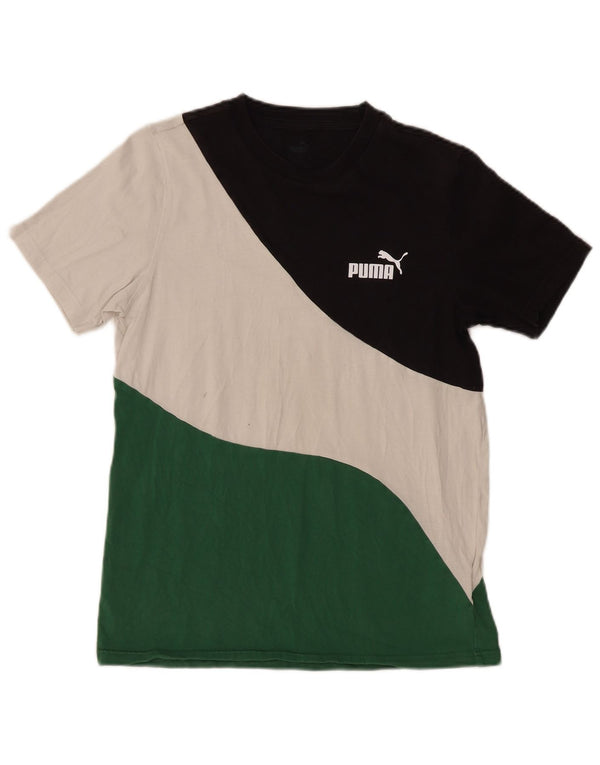 Puma Camiseta para hombre Top Small Multicolor Colorblock Cotton