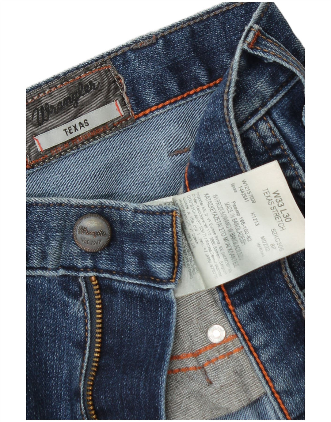 Wrangler Vaqueros Rectos Texas Mujer W33 L30 Algodón Azul