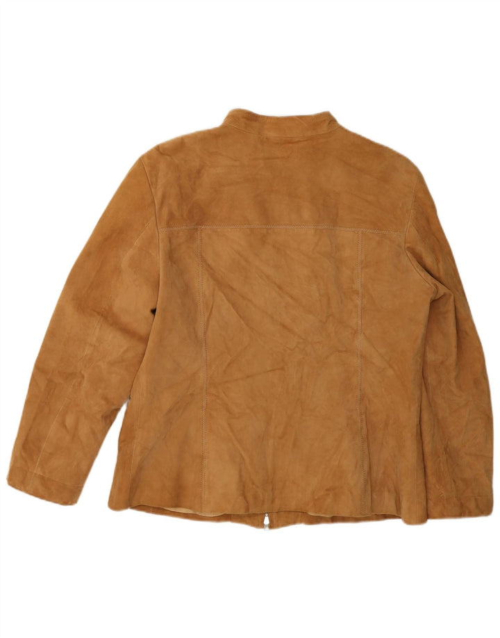 Moonstone Chaqueta de ante para mujer IT 46 Cuero marrón grande