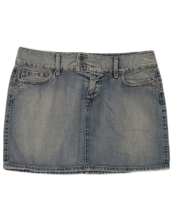 Benetton Minifalda Vaquera IT 44 Medium W32 Azul Algodón