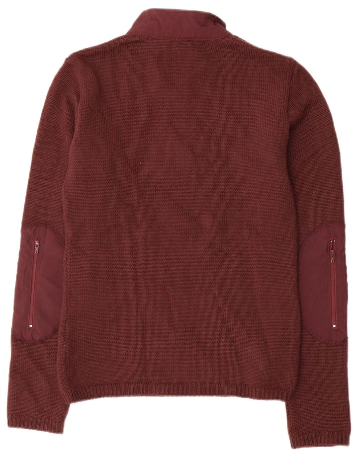 FILA Suéter tipo jersey con cremallera para mujer Reino Unido 12 Lana granate mediana