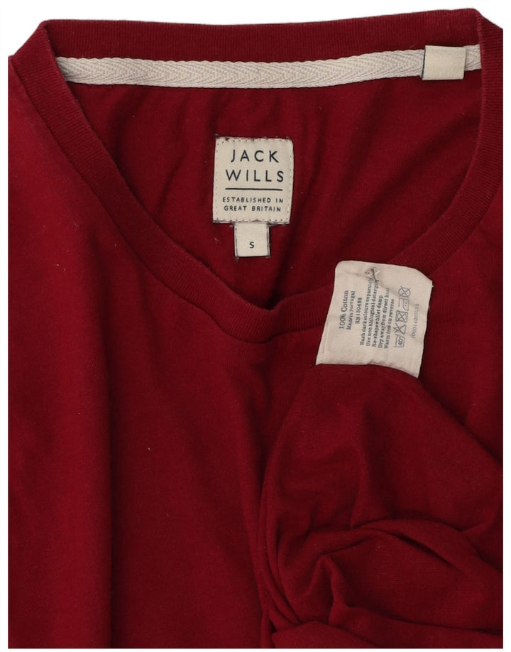 Jack Wills Camiseta gráfica para hombre Top pequeño de algodón rojo