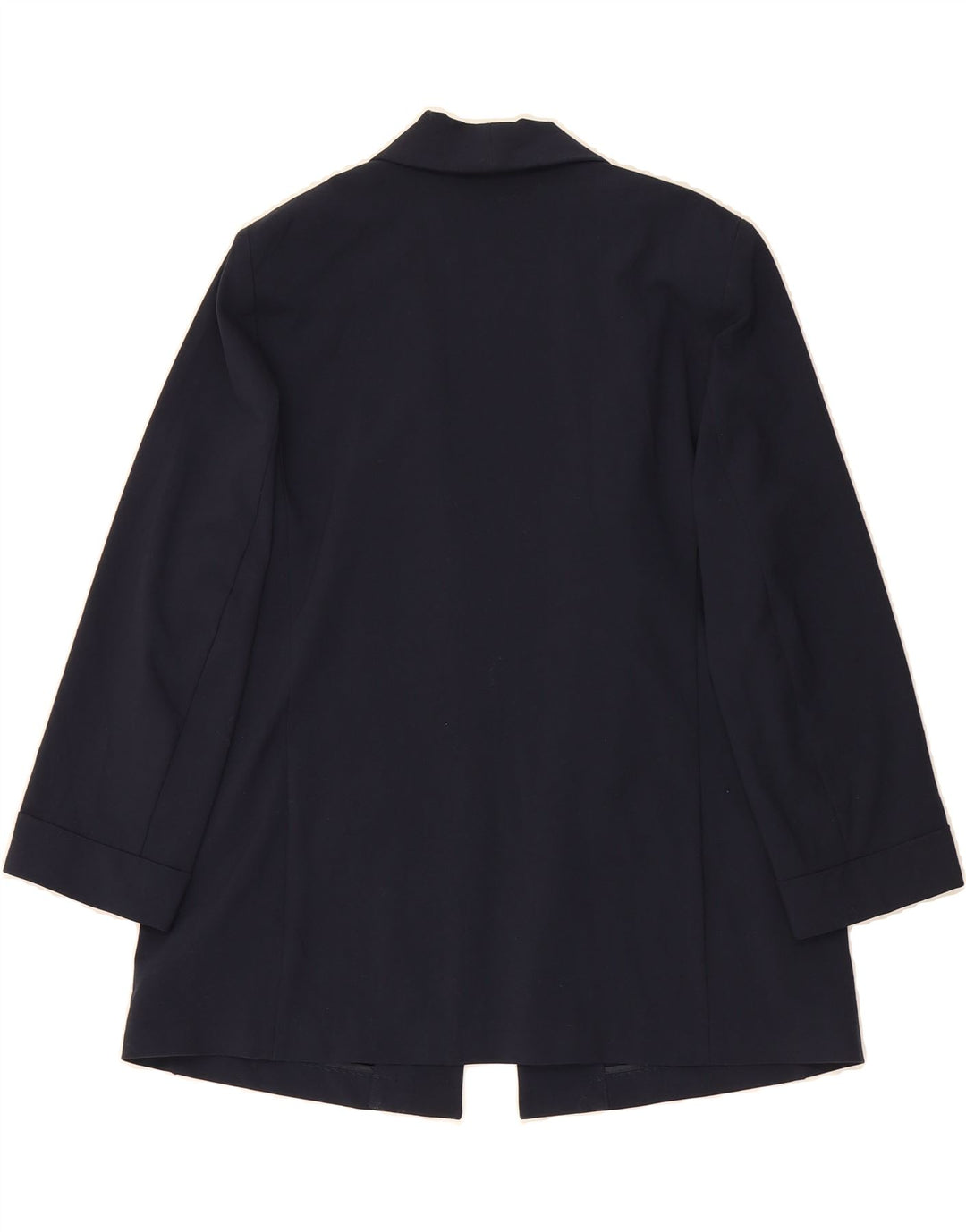 MARKS & SPENCER Womens 3/4 Sleeve Open Blazer Jacket UK 14 Large Navy Blue Vintage Marks & Spencer and Second-Hand Marks & Spencer from Messina Hembry 