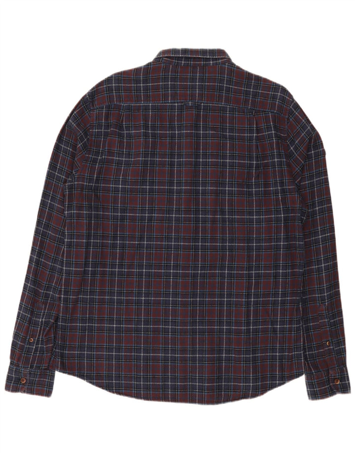 Superdry Camisa De Franela De Corte Regular Para Hombre 2XL Azul Marino A Cuadros