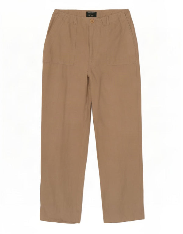 Hobbs Pantalones Chinos Rectos para Mujer UK 10 Small W26 L29 Seda Beige
