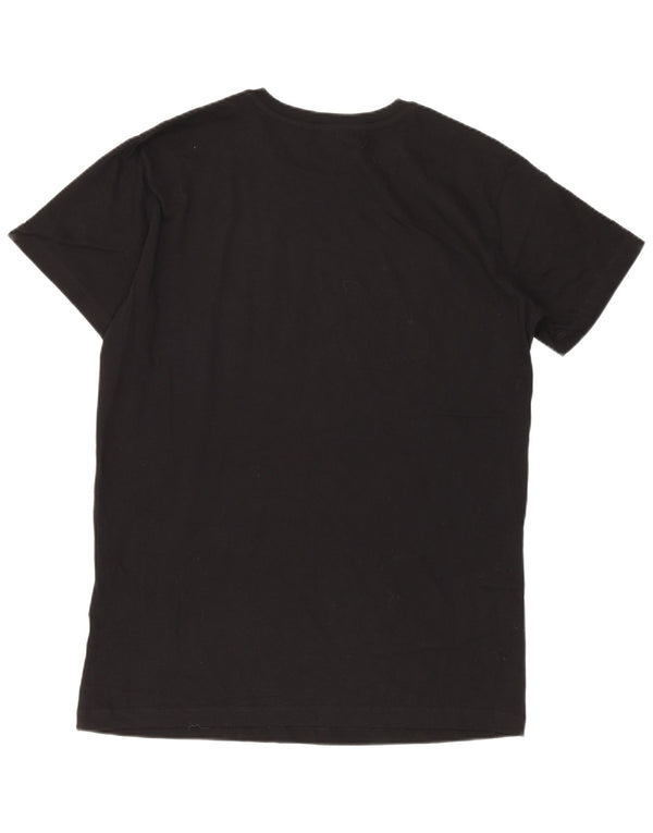 Diesel Hombre Camiseta Gráfica Top Pequeño Algodón Negro