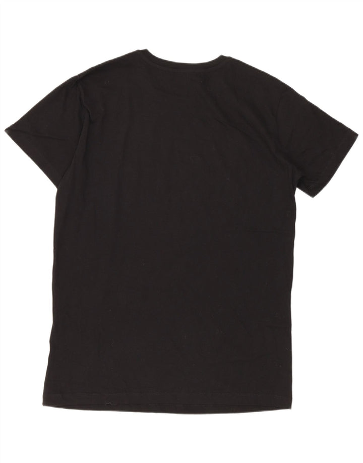 Diesel Hombre Camiseta Gráfica Top Pequeño Algodón Negro