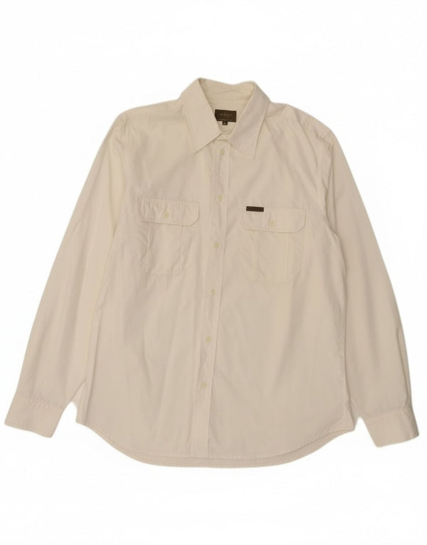 Camisa Calvin Klein para hombre XL de algodón blanco roto