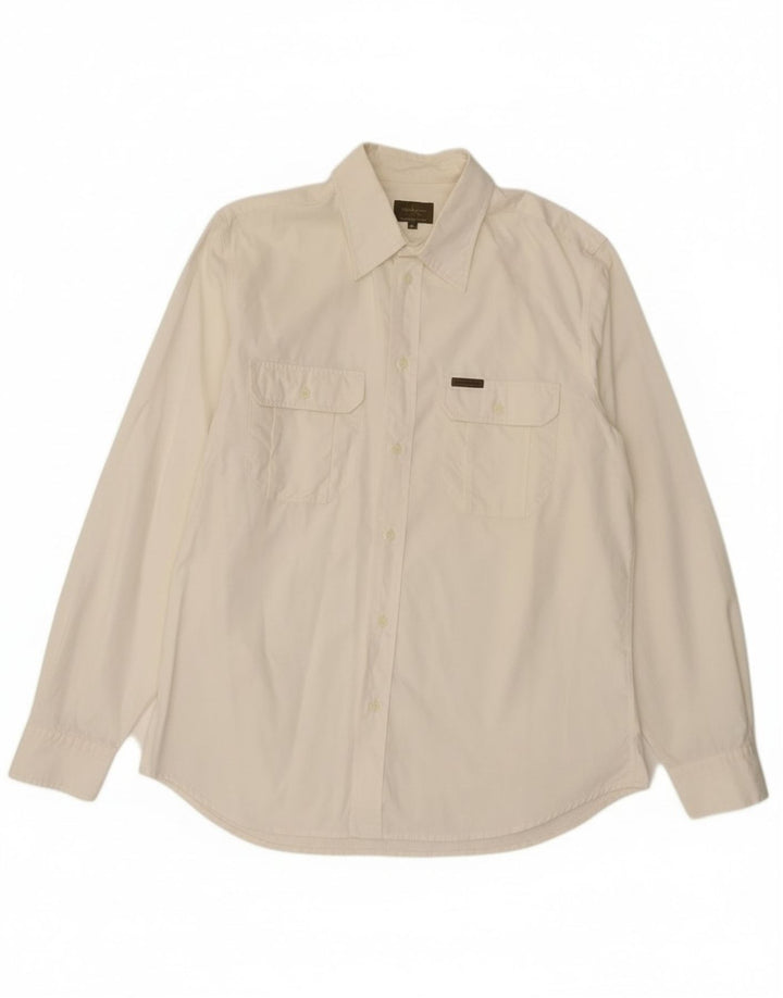 Camisa Calvin Klein para hombre XL de algodón blanco roto