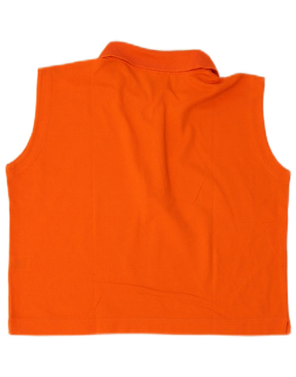 Diadora Polo Corto Sin Mangas Para Mujer UK 44 Algodón Naranja Mediano