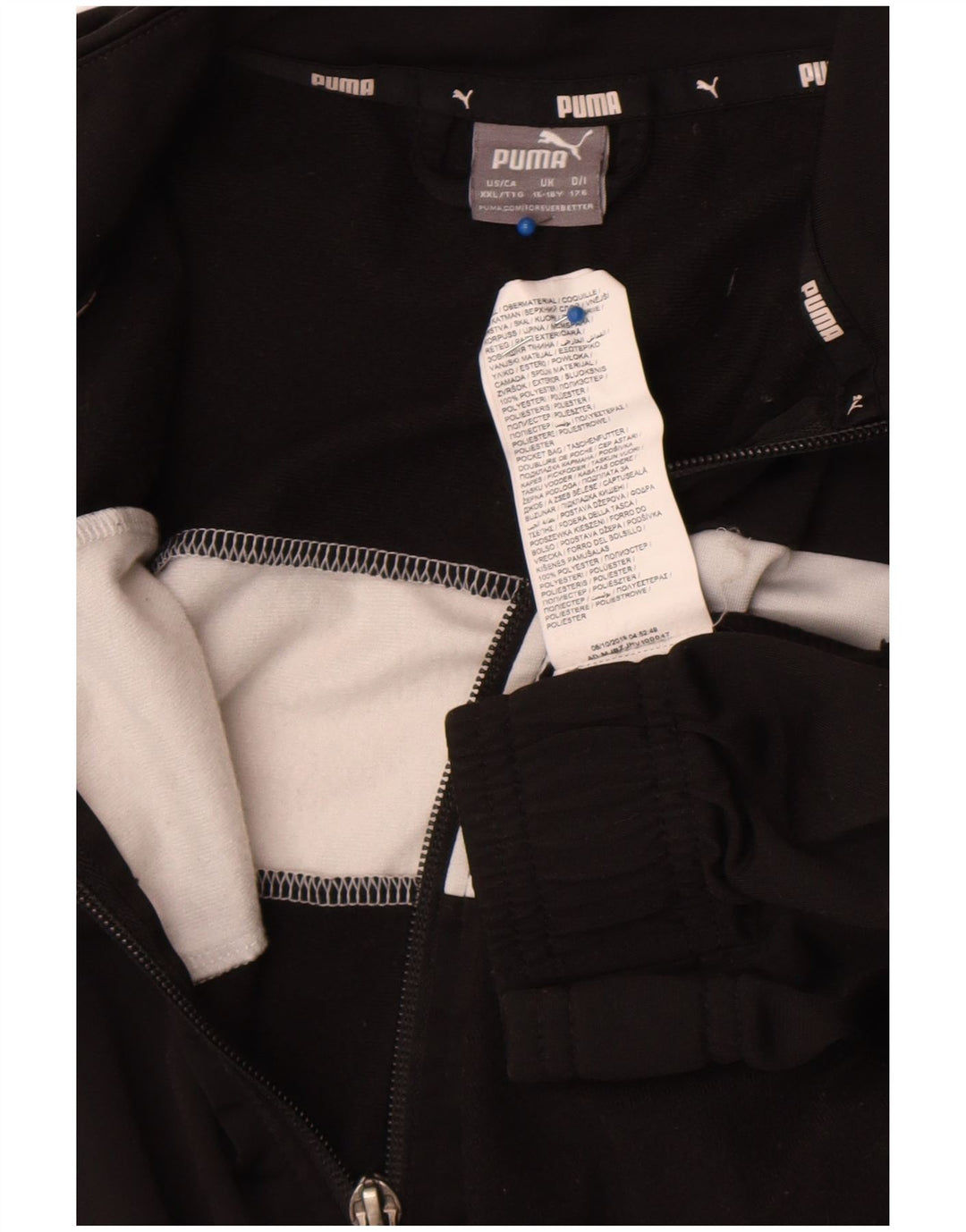 Puma Chaqueta de chándal para niño 15-16 años Negro Colorblock Poliéster