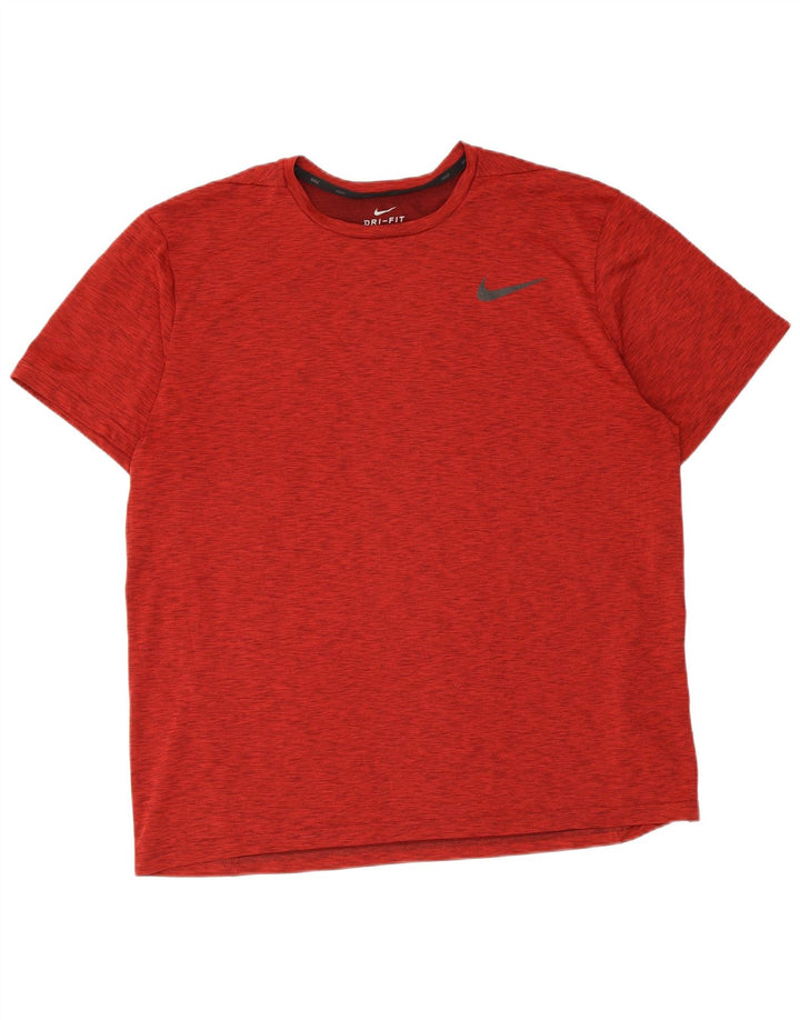Camiseta Nike Dri Fit para hombre Top XL Poliéster moteado rojo