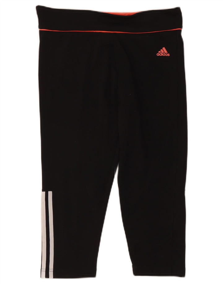Adidas Mujer Climalite Capri Leggings Reino Unido 12/14 Mediano Negro Poliéster