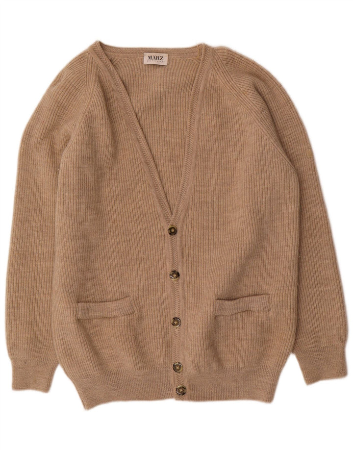 Marz Cárdigan Suelto para Hombre Suéter Pequeño De Lana Beige