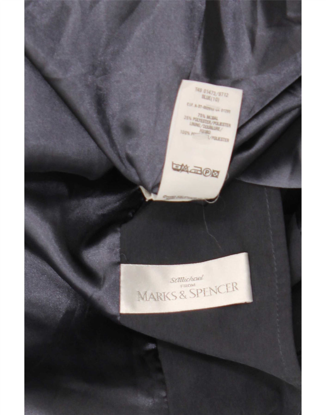 Marks & Spencer Gabardina extragrande para mujer UK 10 Small Azul marino Modal