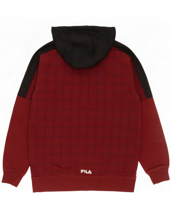 Fila Hombre Graphic Sudadera con capucha Jumper Small Borgoña Geométrico Algodón