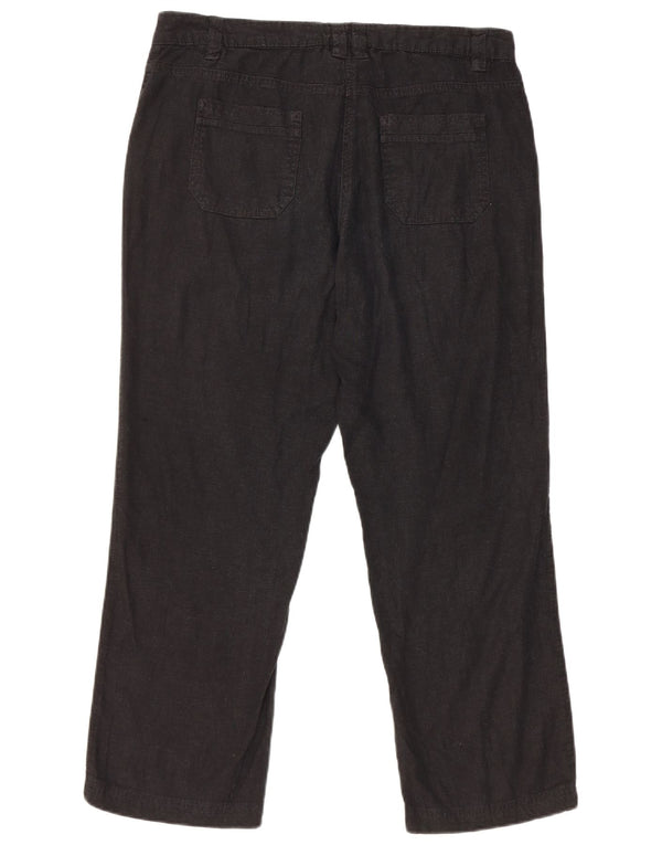 M&Co Pantalones Cortos Rectos para Mujer UK 12 Medium W34 L26 Lino Negro