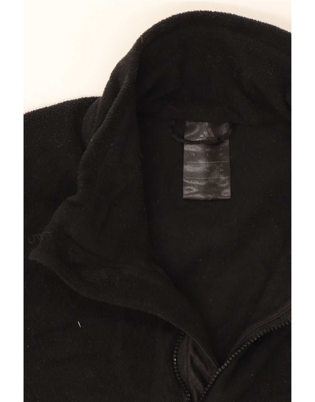 ADIDAS Womens Fleece Jacket UK 18 XL  Black Polyester Vintage Adidas and Second-Hand Adidas from Messina Hembry 