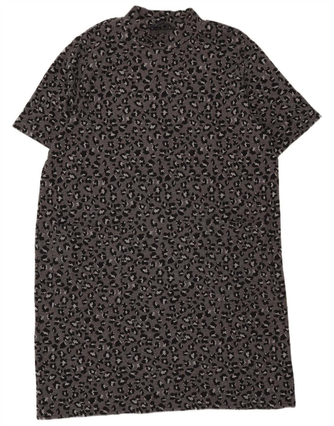 MARKS & SPENCER Womens Basic Dress UK 24 4XL  Grey Animal Print Cotton
