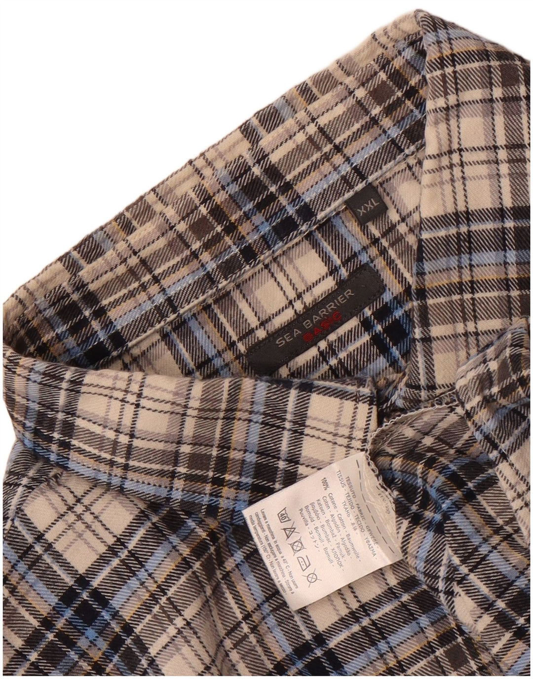 Camisa de franela para hombre Sea Barrier 2XL Algodón a cuadros gris