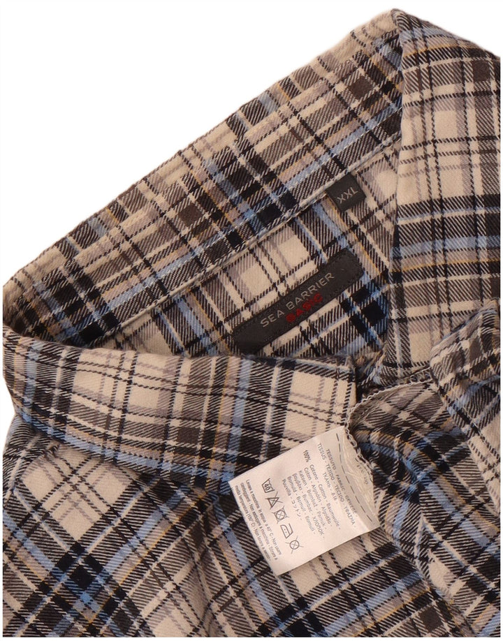 Camisa de franela para hombre Sea Barrier 2XL Algodón a cuadros gris