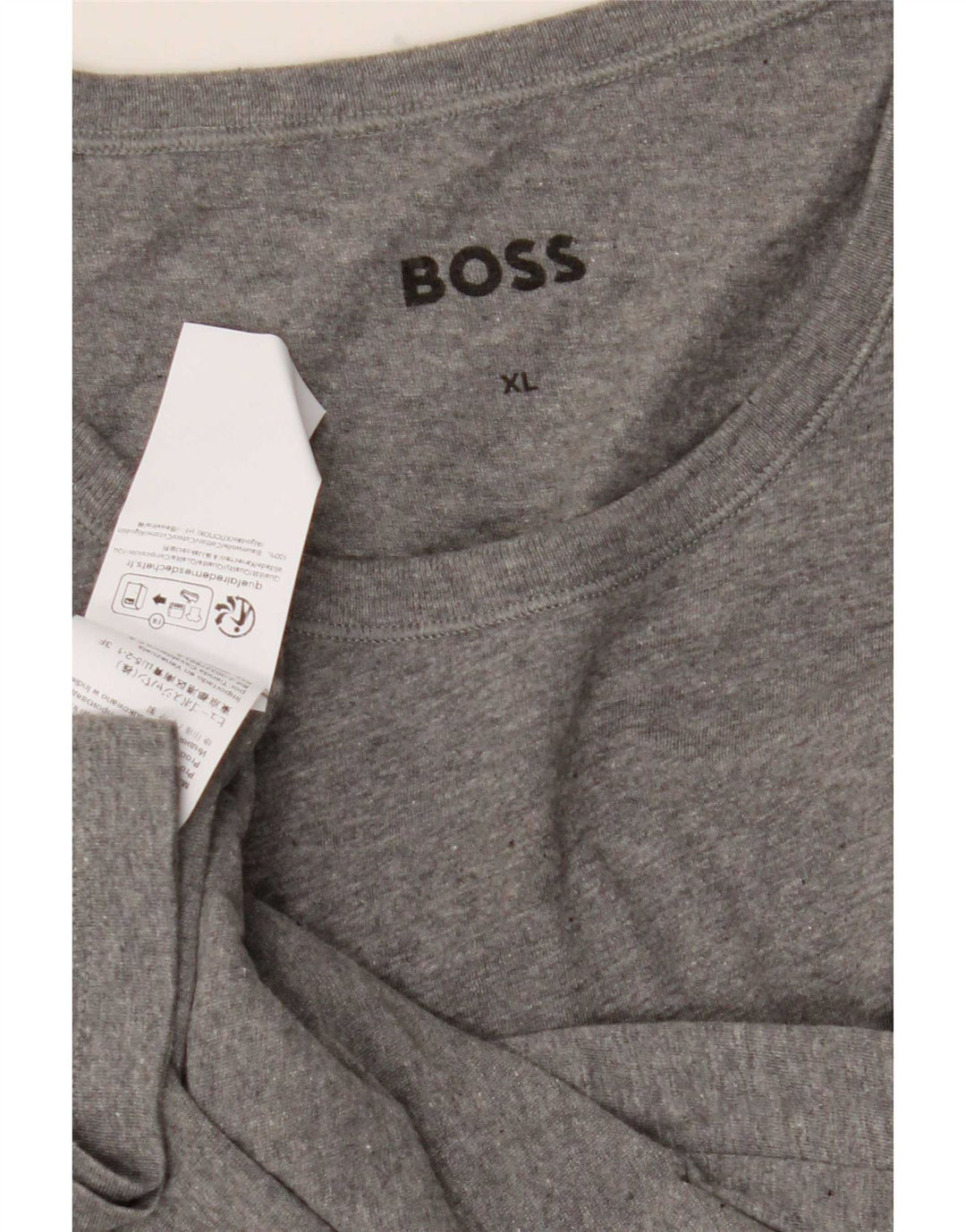 Hugo Boss Hombre Camiseta Top XL Gris Algodón