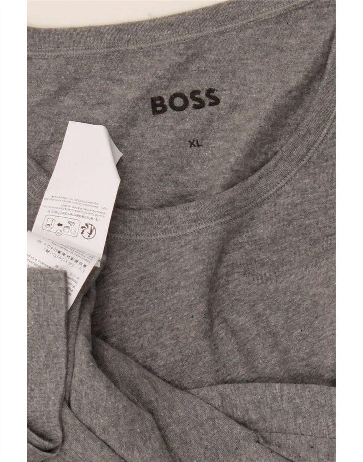Hugo Boss Hombre Camiseta Top XL Gris Algodón