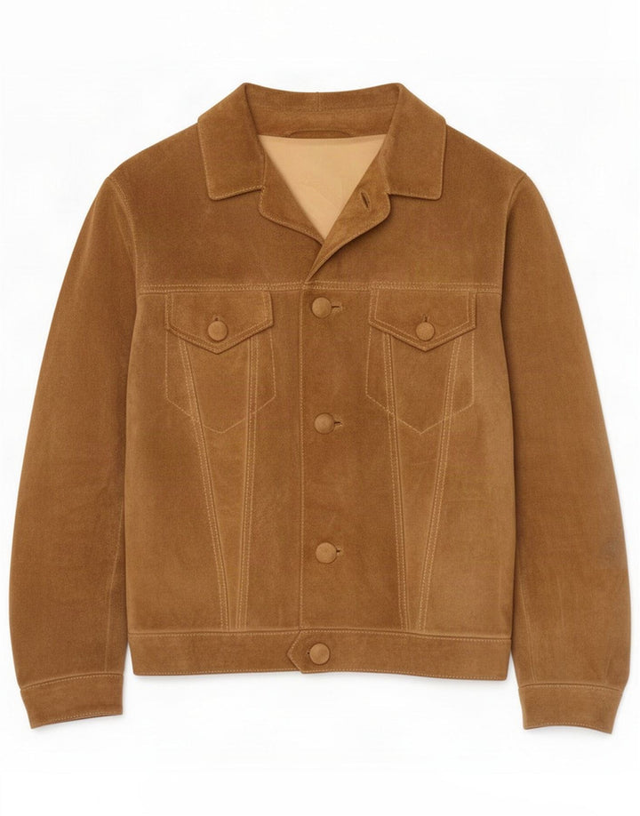 Chaqueta de ante vintage para hombre IT 46 Small Brown