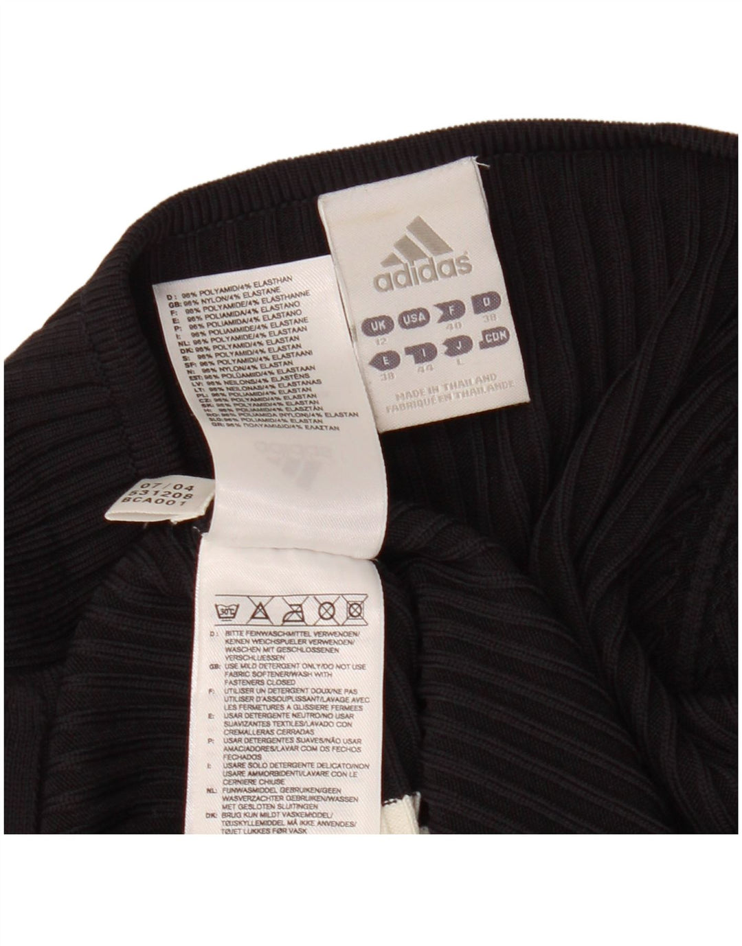 ADIDAS Suéter Cárdigan para Mujer Reino Unido 12 Mediano Nylon Negro