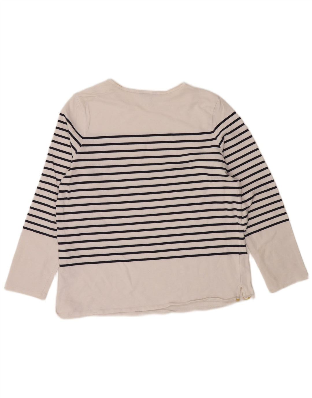 JOULES Top de mujer de manga larga UK 46 Grande Algodón a rayas blancas