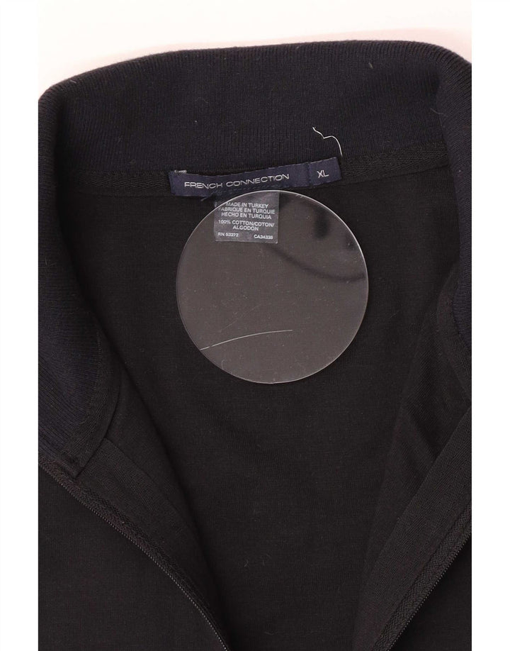 French Connection Chaqueta de chándal con gráfico para hombre XL Negro Colorblock