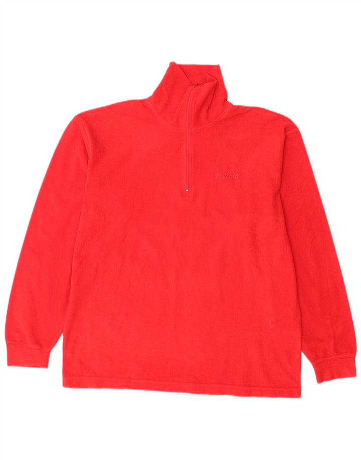 Invicta Jersey de forro polar con cuello y cremallera para hombre pequeño poliéster rojo