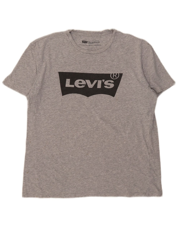Levi's Camiseta gráfica de ajuste estándar para mujer UK 46 Large Grey Moteado