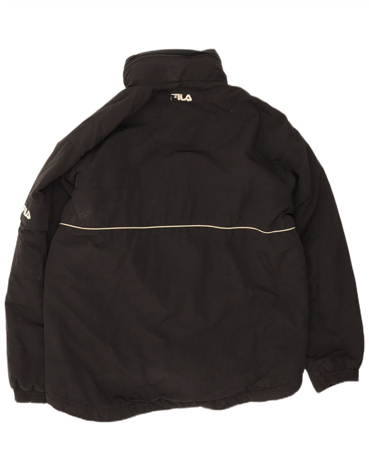 Fila Chaqueta acolchada con capucha para hombre UK 40 Large Poliamida negra