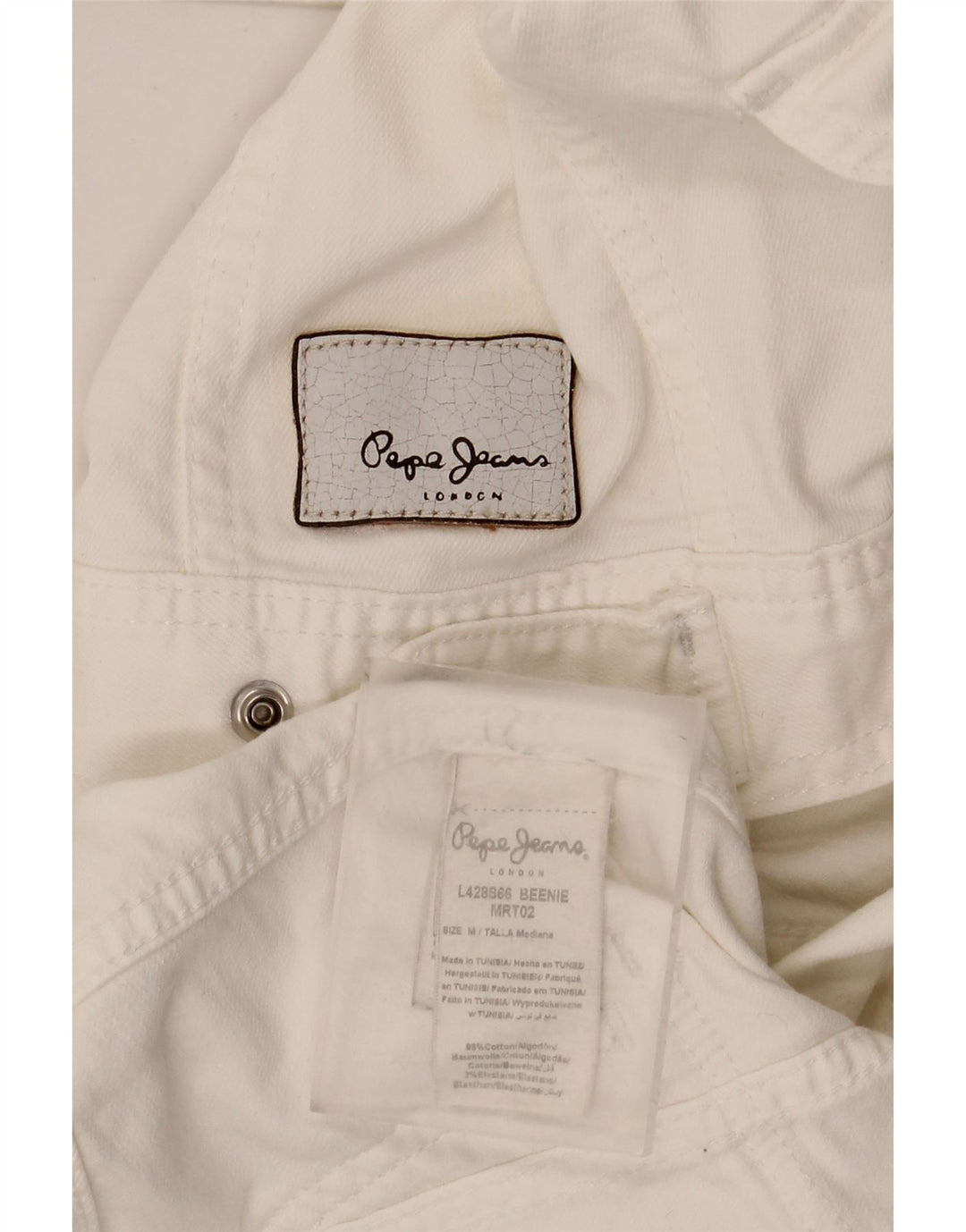 PEPE Jeans Chaqueta vaquera corta para mujer UK 40 Algodón blanco mediano