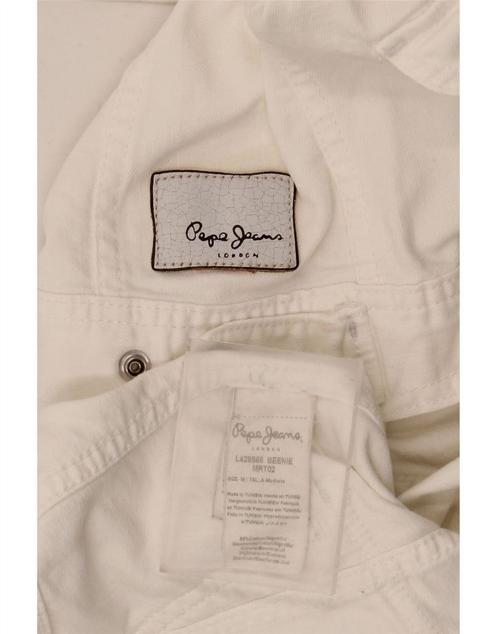 PEPE Jeans Chaqueta vaquera corta para mujer UK 40 Algodón blanco mediano