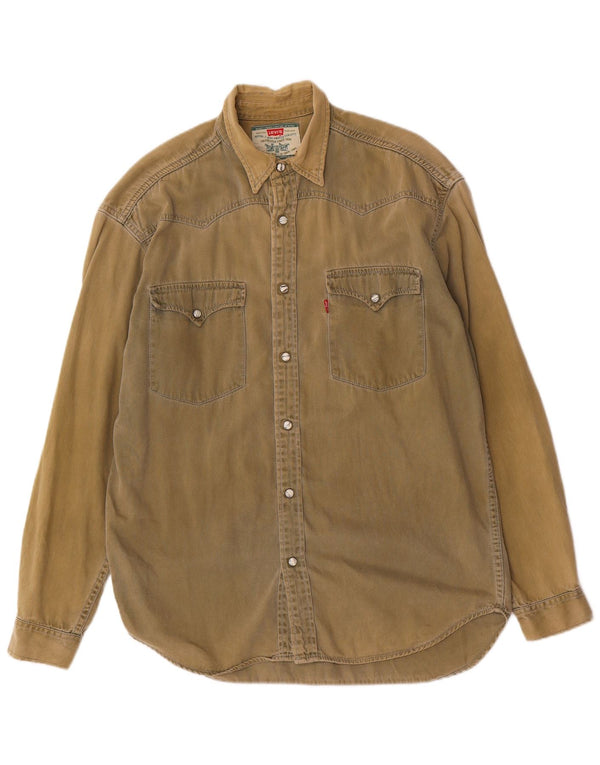 Levi's Hombre Camisa Vaquera De Algodón Caqui Medio