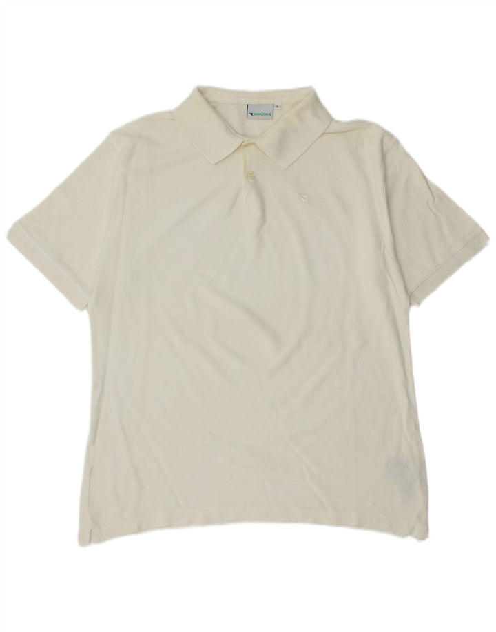 Diadora Polo Grande De Algodón Blanco Roto Hombre