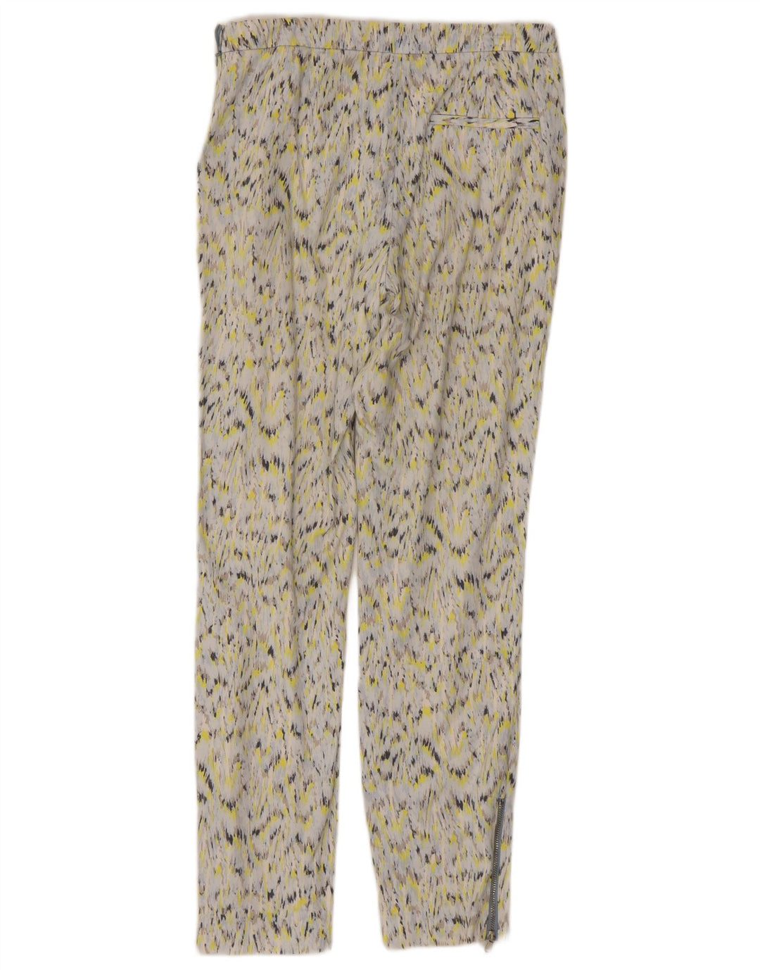 ZARA Mujer Pantalón Chino Con Estampado Abstracto Small W26 L26 Multicolor