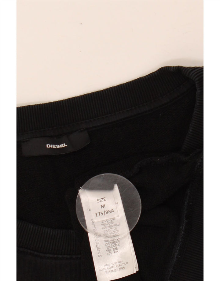 DIESEL Sudadera gráfica para mujer Jersey UK 44 Mediano Algodón negro