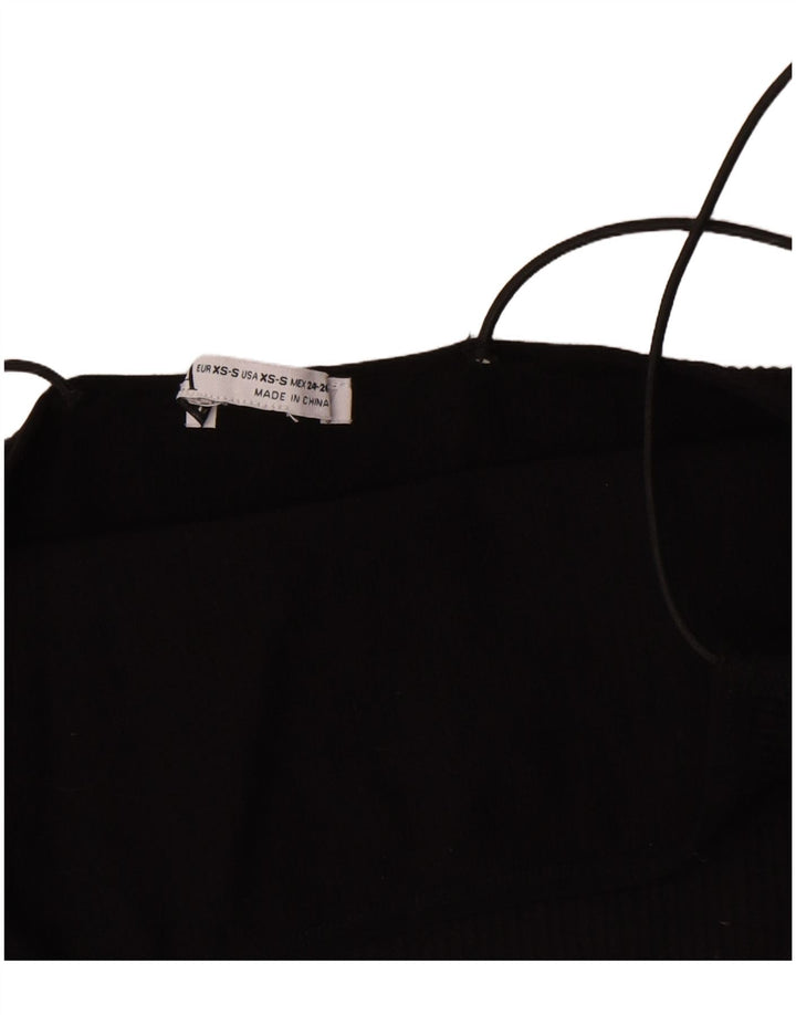 Zara Mujer Crop Top UK 6 XS Negro