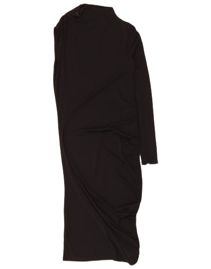 Zara Vestido De Un Hombro Para Mujer UK 8 Small Poliéster Negro